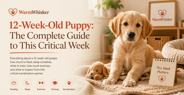 12-week-old puppy guide for feeding, sleep, exercise, training and socialization