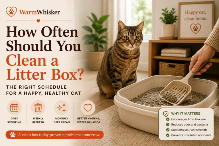 Cleaning a cat litter box daily to maintain hygiene, reduce odors, and support feline health.